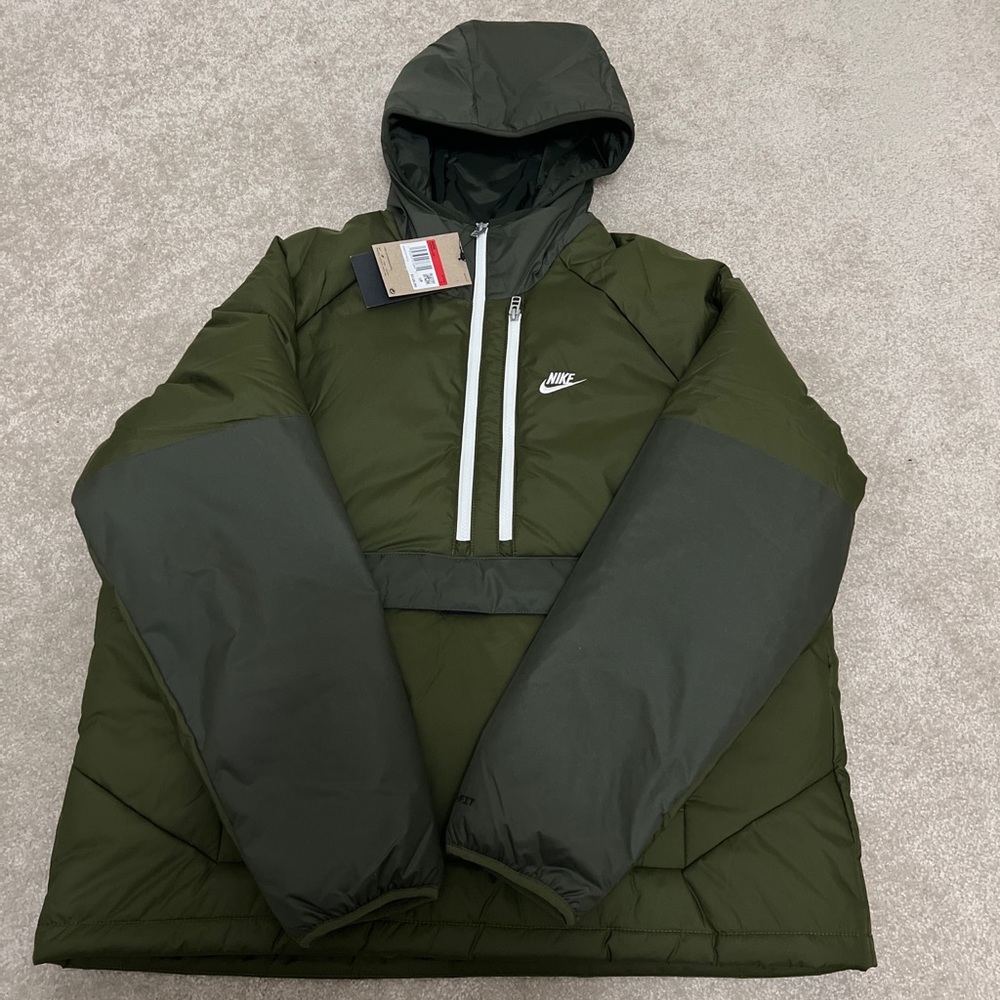 MEN'S NIKE SPORTSWEAR THERMA-FIT LEGACY HALF-ZIP HOODED ANORAK DD6863-326 Sz L